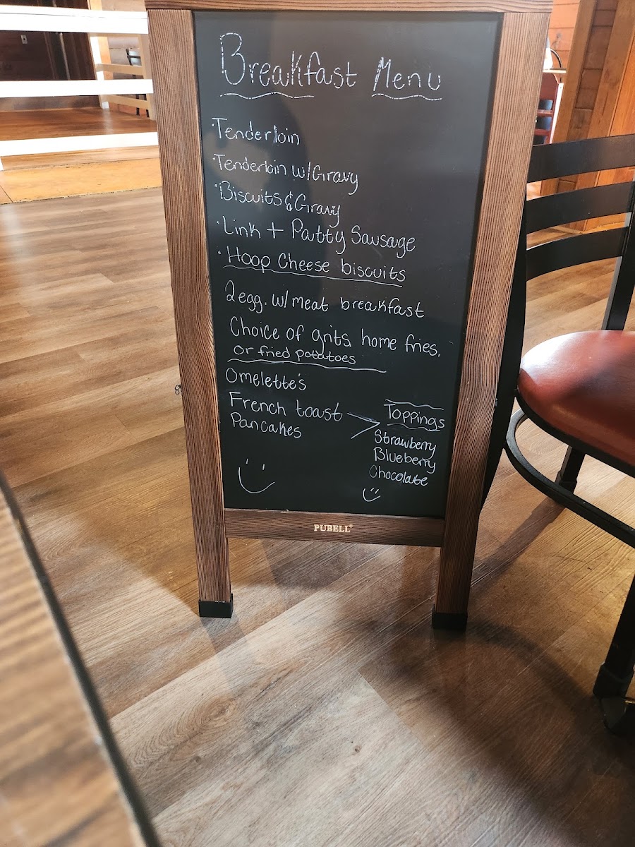 Country Cooking by Faith menu board