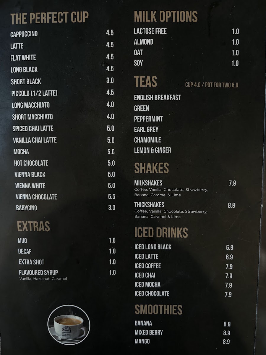 St. Georges Bakehouse Playford menu board
