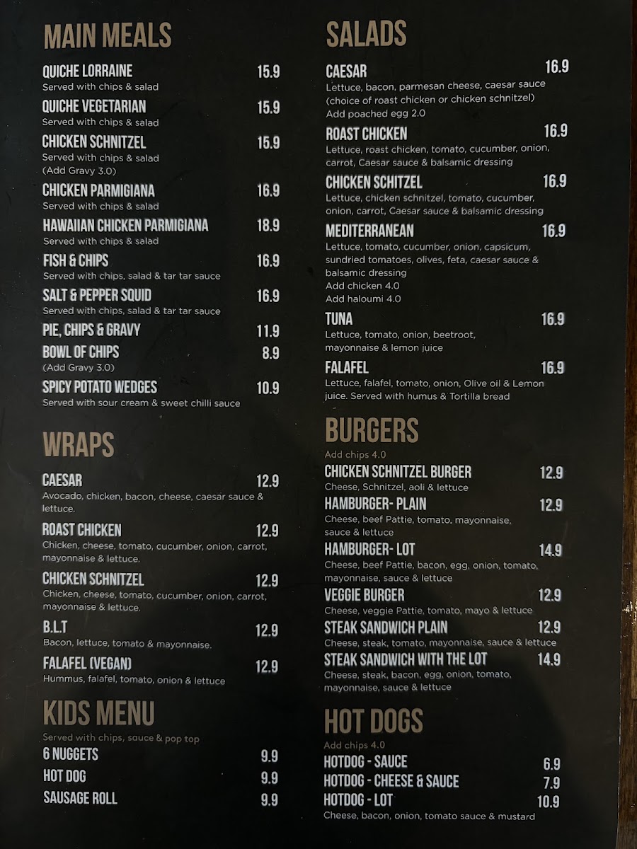 St. Georges Bakehouse Playford menu board