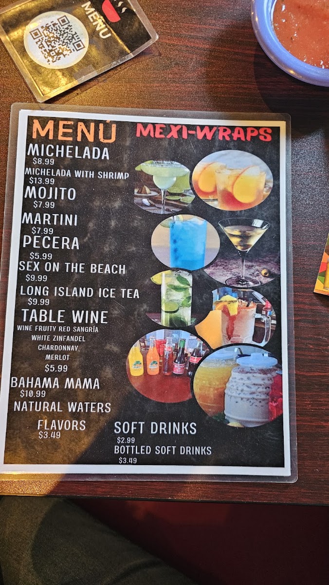 Mexi-Wraps | Fresh Tacos and Bar menu board