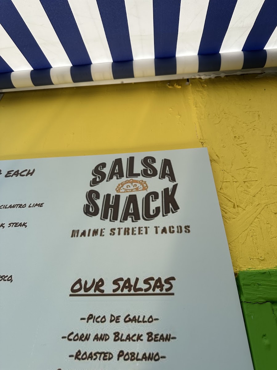 Salsa Shack Maine menu board