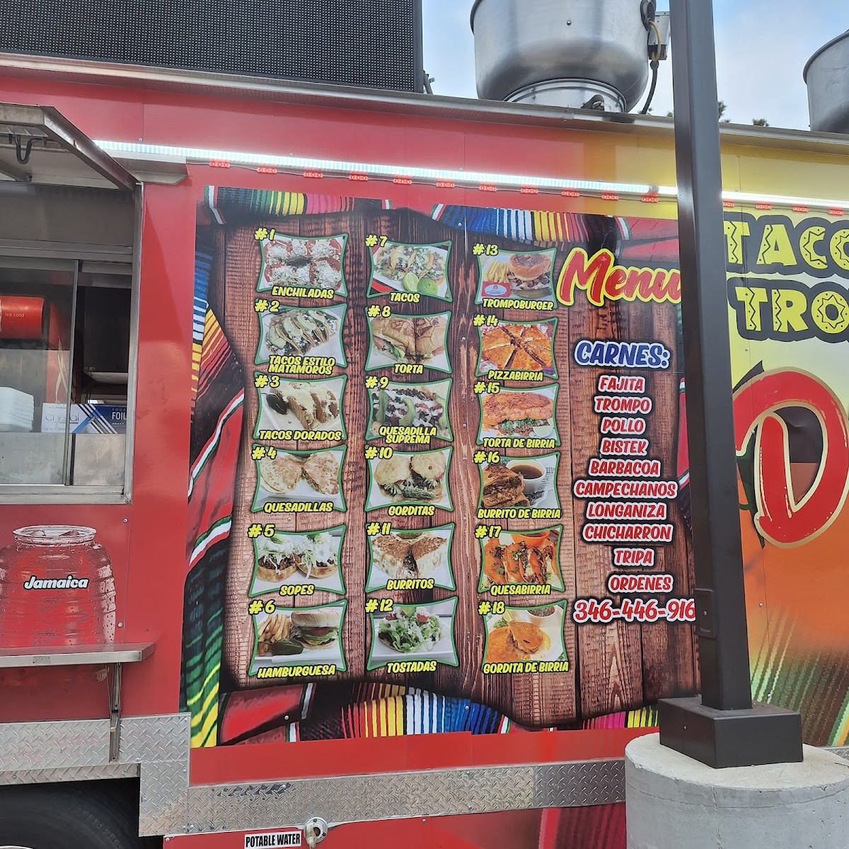 Tacos De Trompo Don Tin menu board
