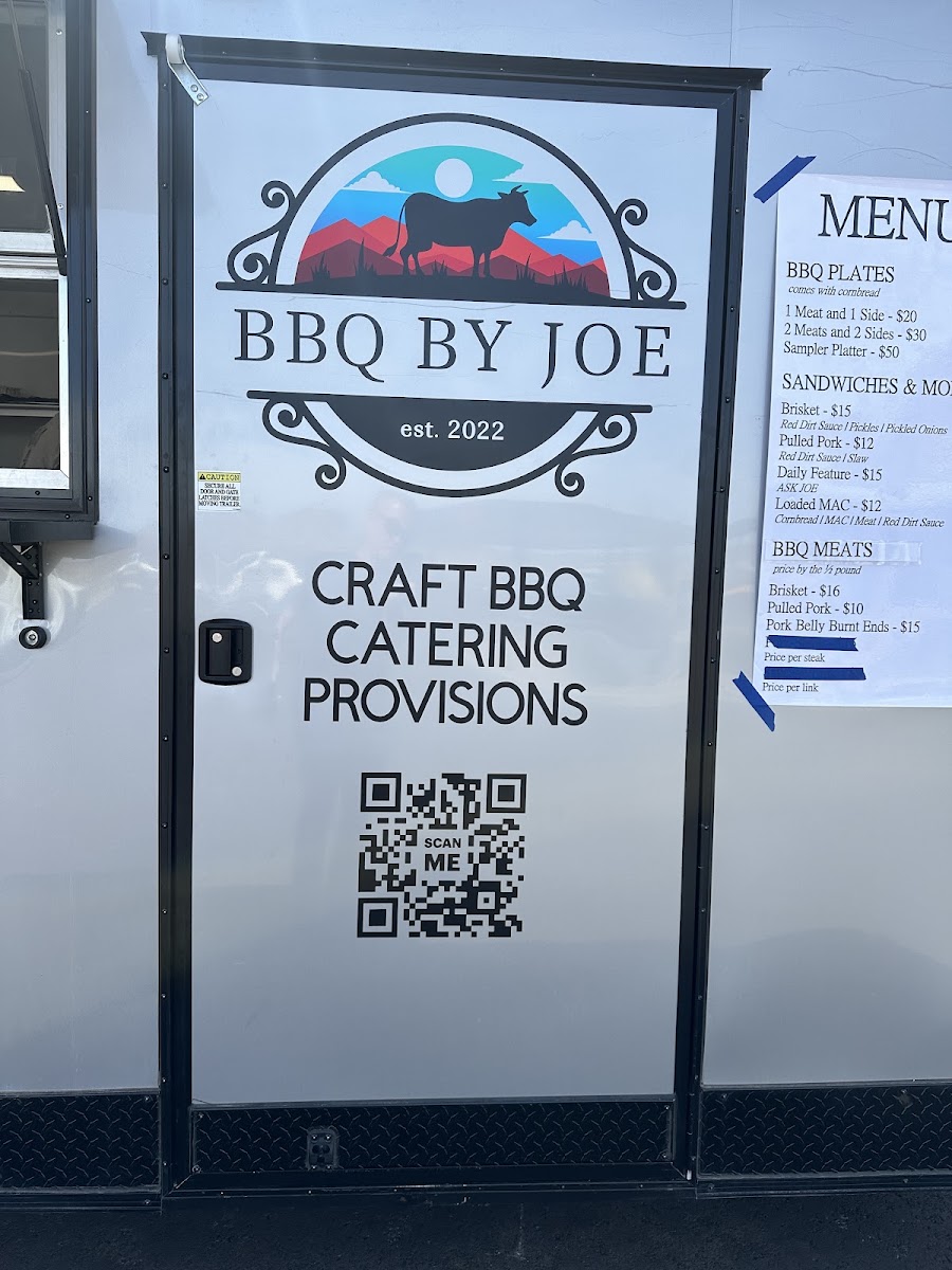 BBQ by Joe menu board