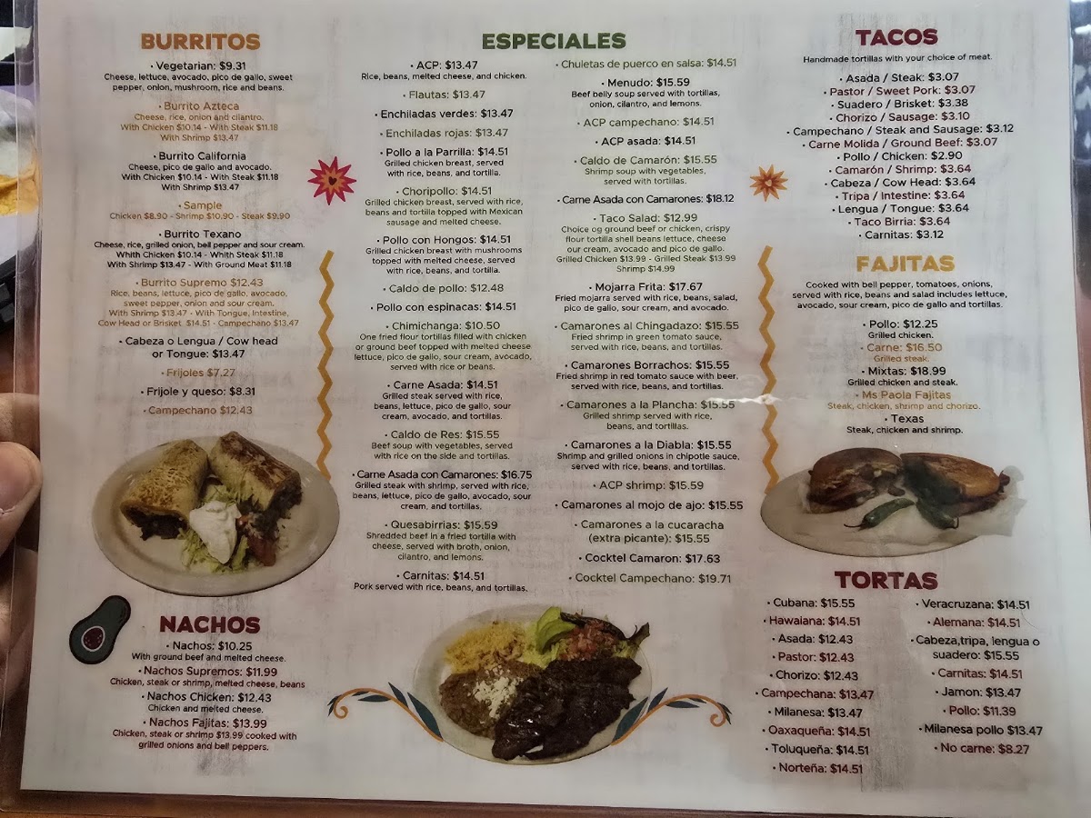 Don Mario's Taqueria menu board
