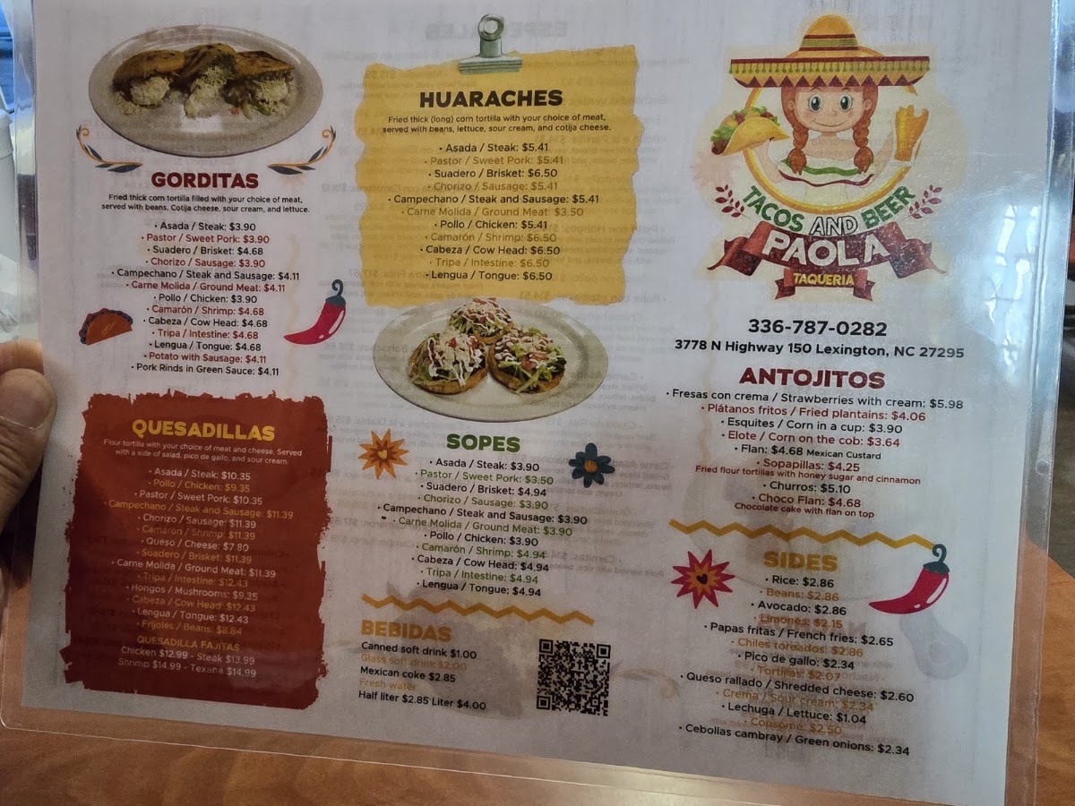 Don Mario's Taqueria menu board
