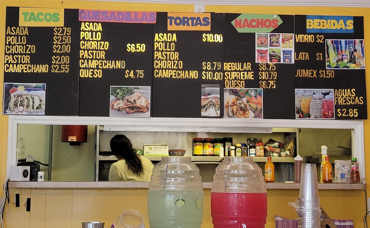 Don Mario's Taqueria menu board