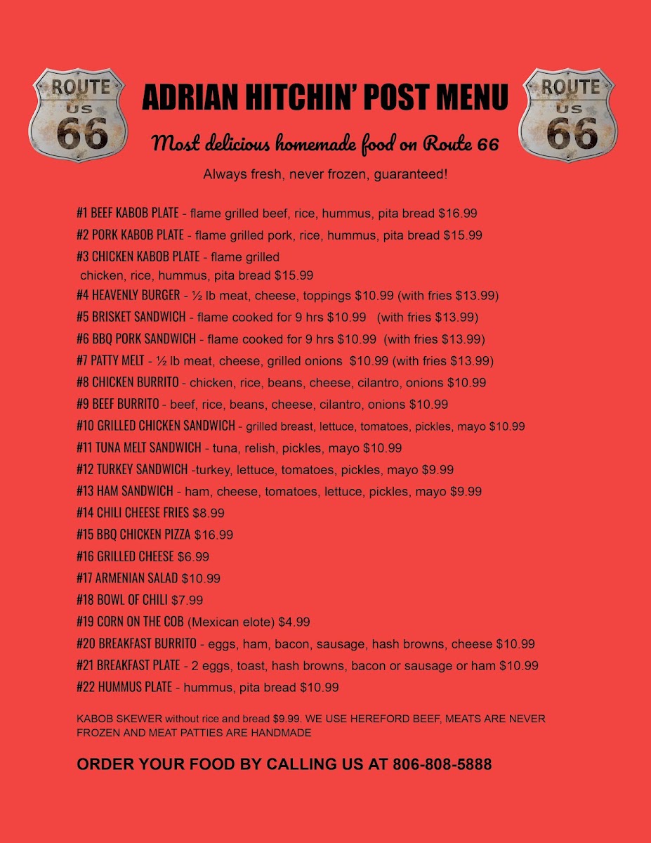 ADRIAN HITCHIN POST RESTAURANT menu board