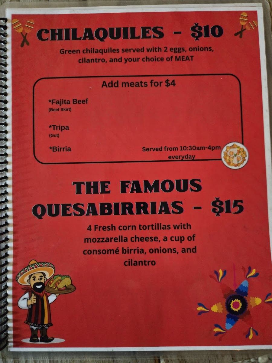 Rollo’s Flautas TX menu board