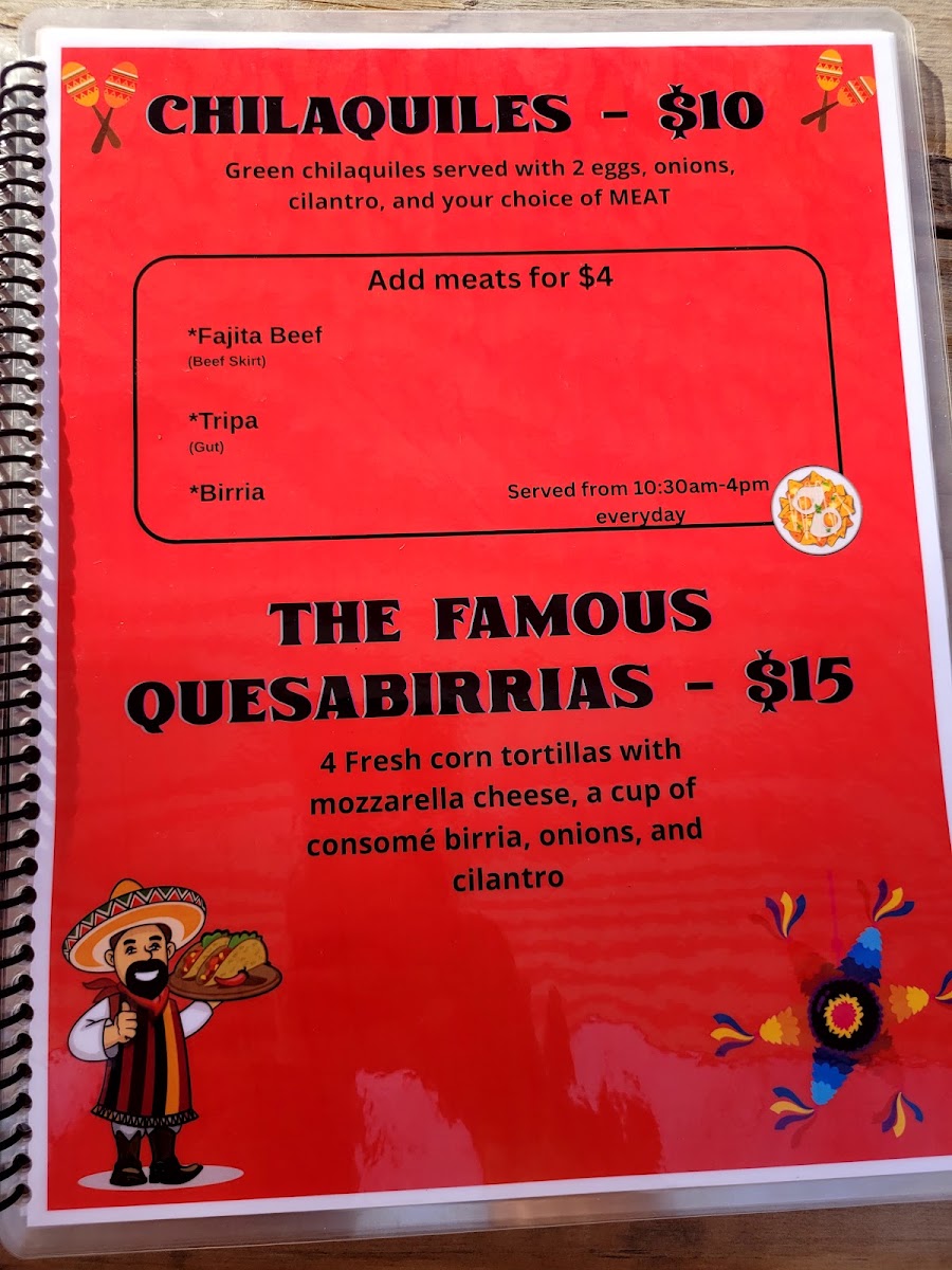 Rollo’s Flautas TX menu board