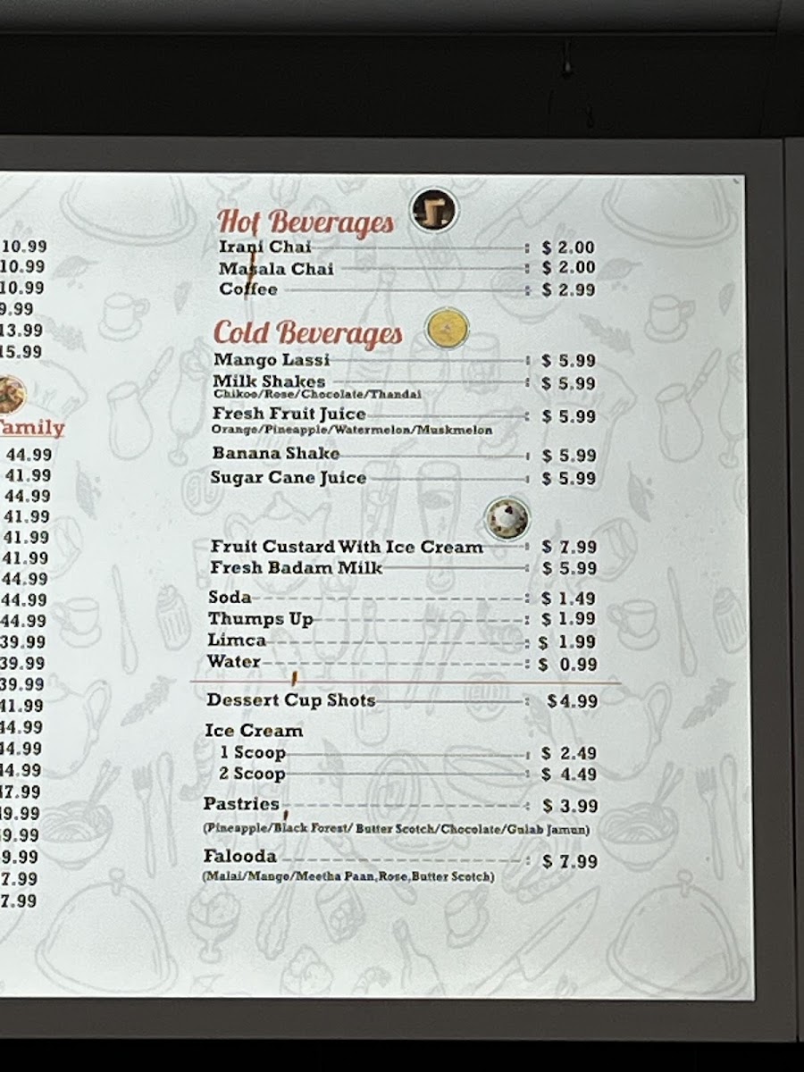 Chowrastha - Indian Eatery menu board