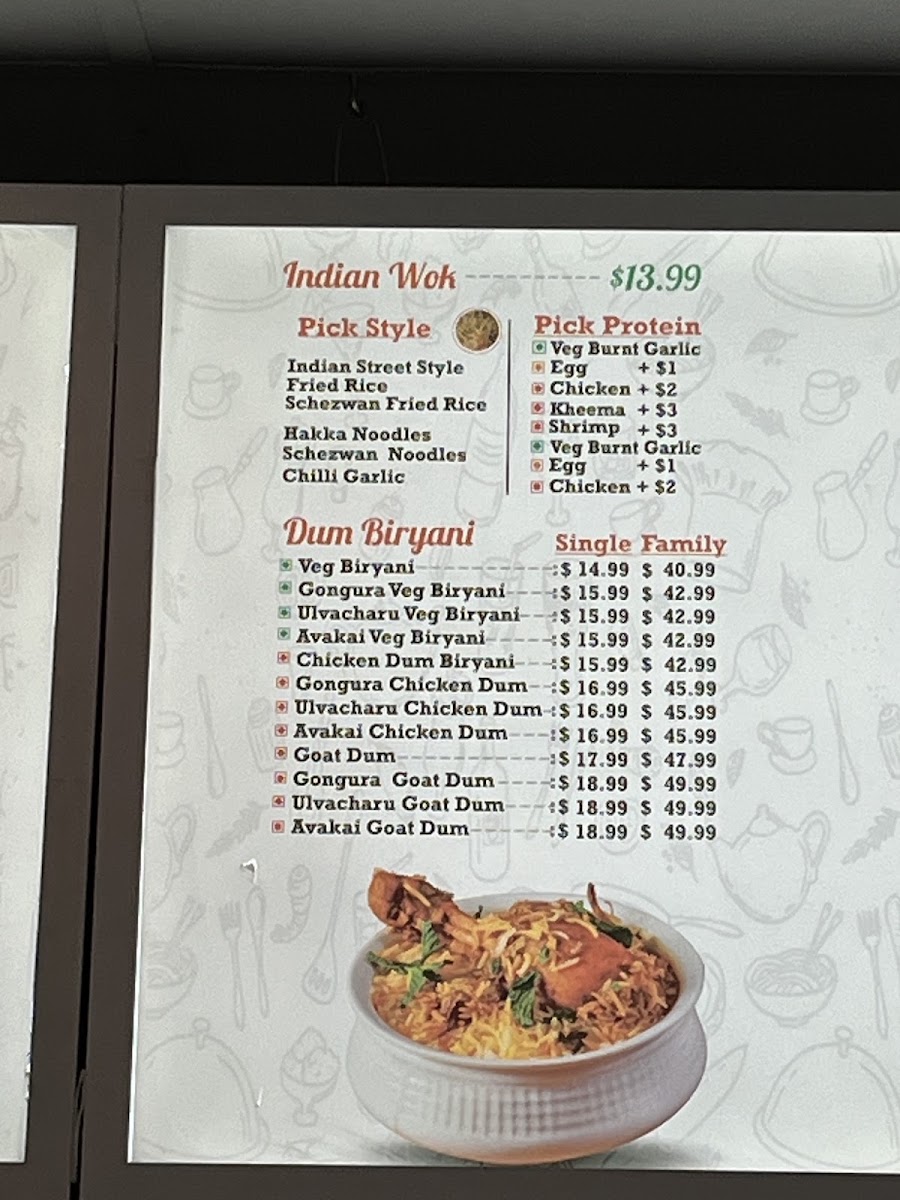 Chowrastha - Indian Eatery menu board