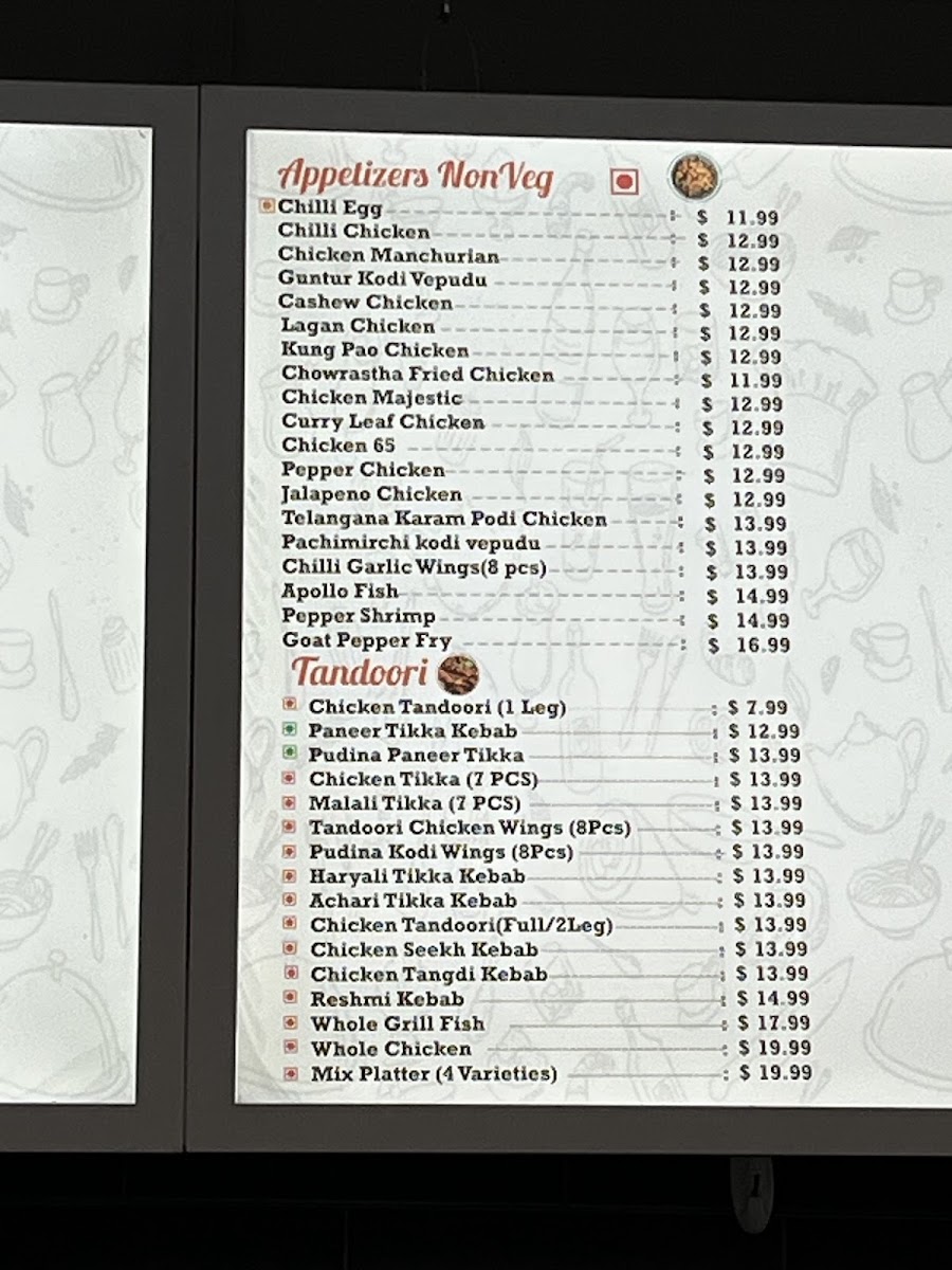 Chowrastha - Indian Eatery menu board