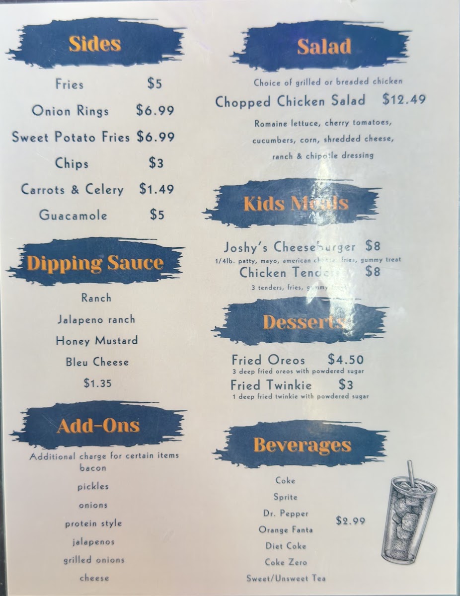 Bunz N Chix menu board