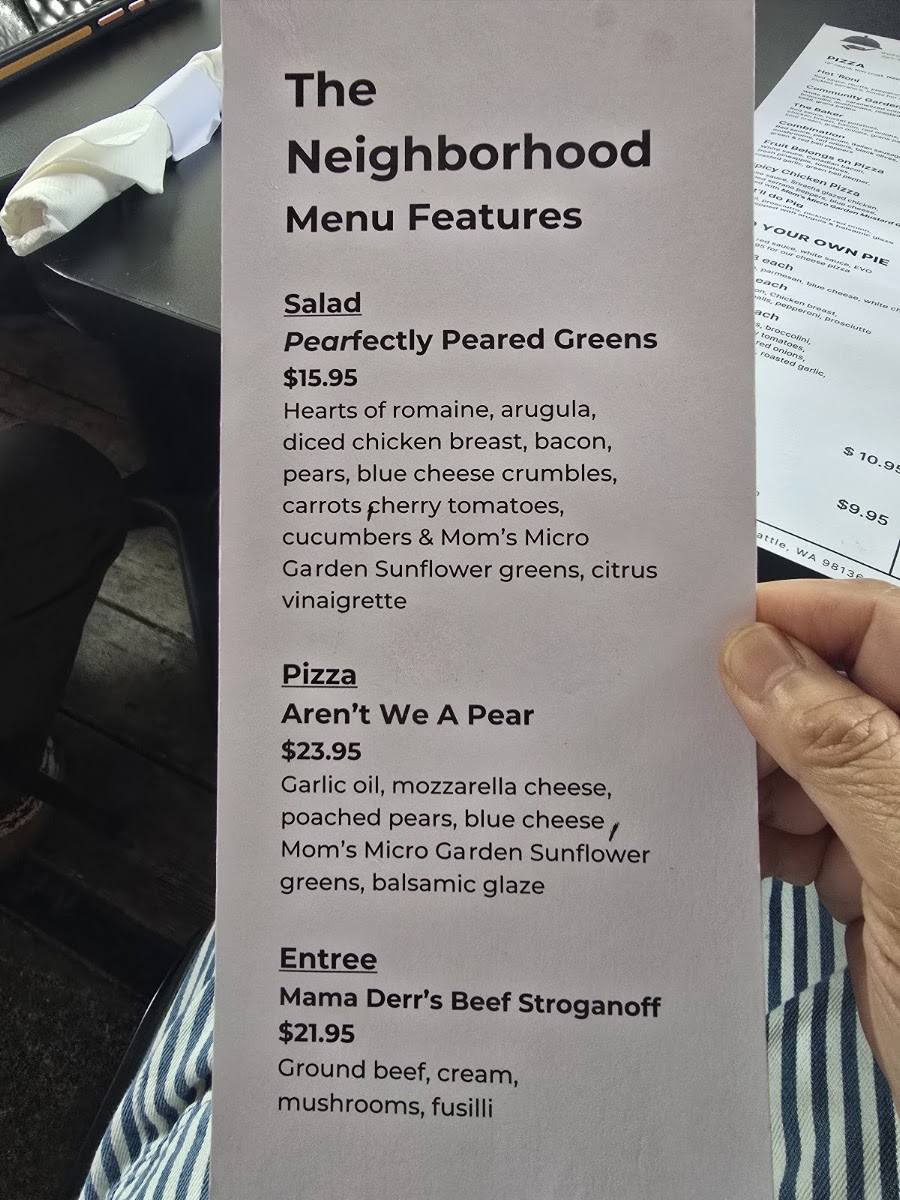 The Neighborhood menu board