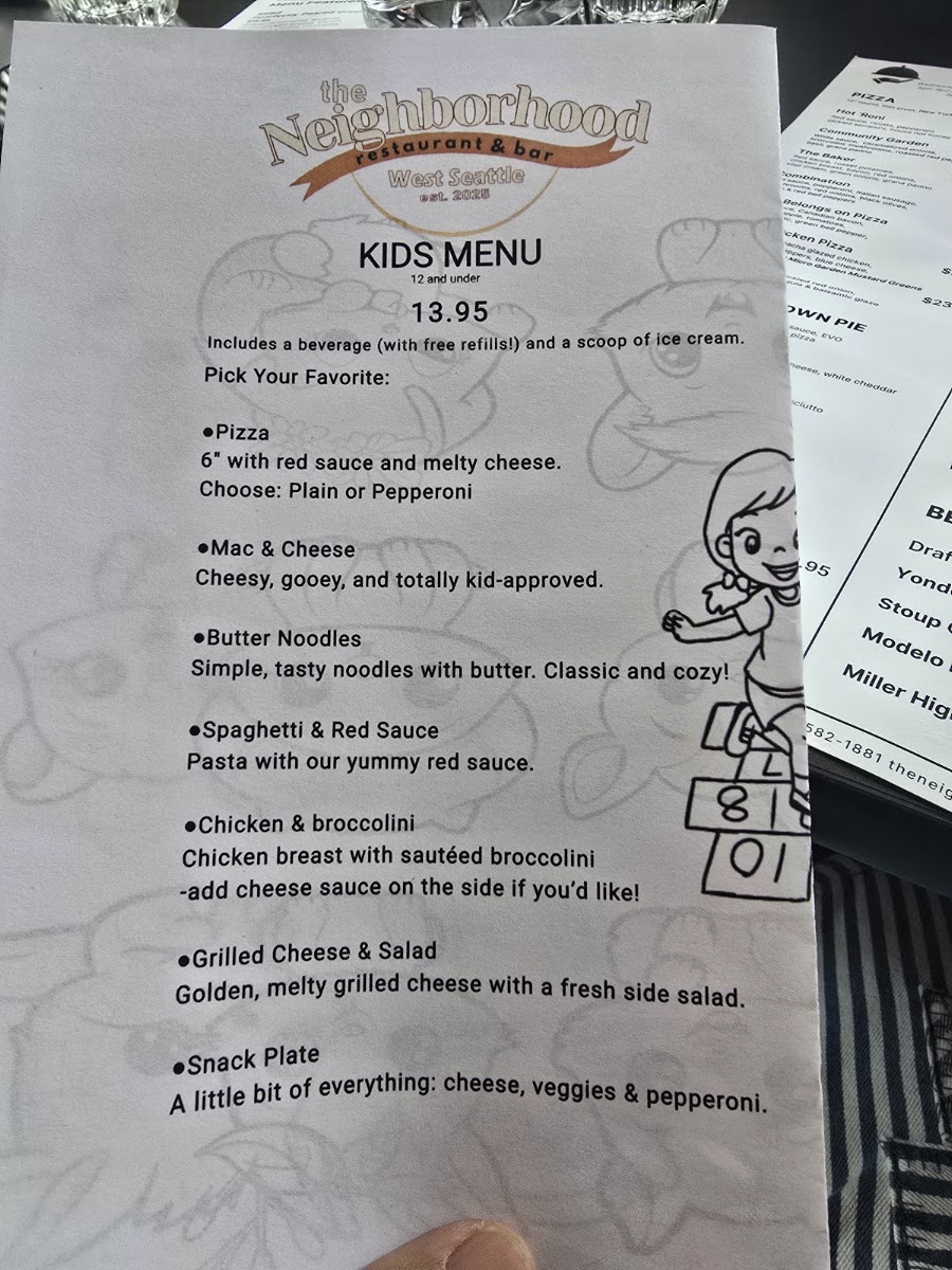 The Neighborhood menu board
