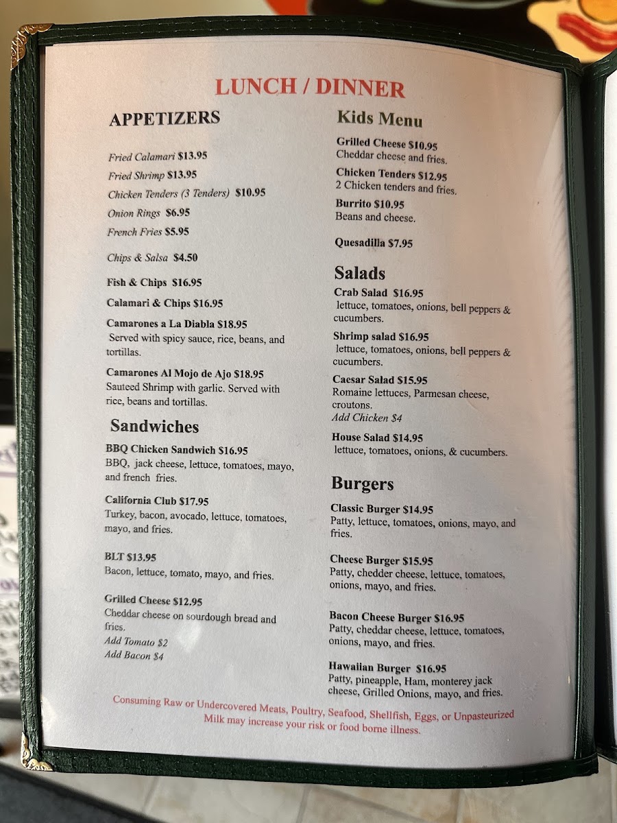 Señor Chilaquiles menu board