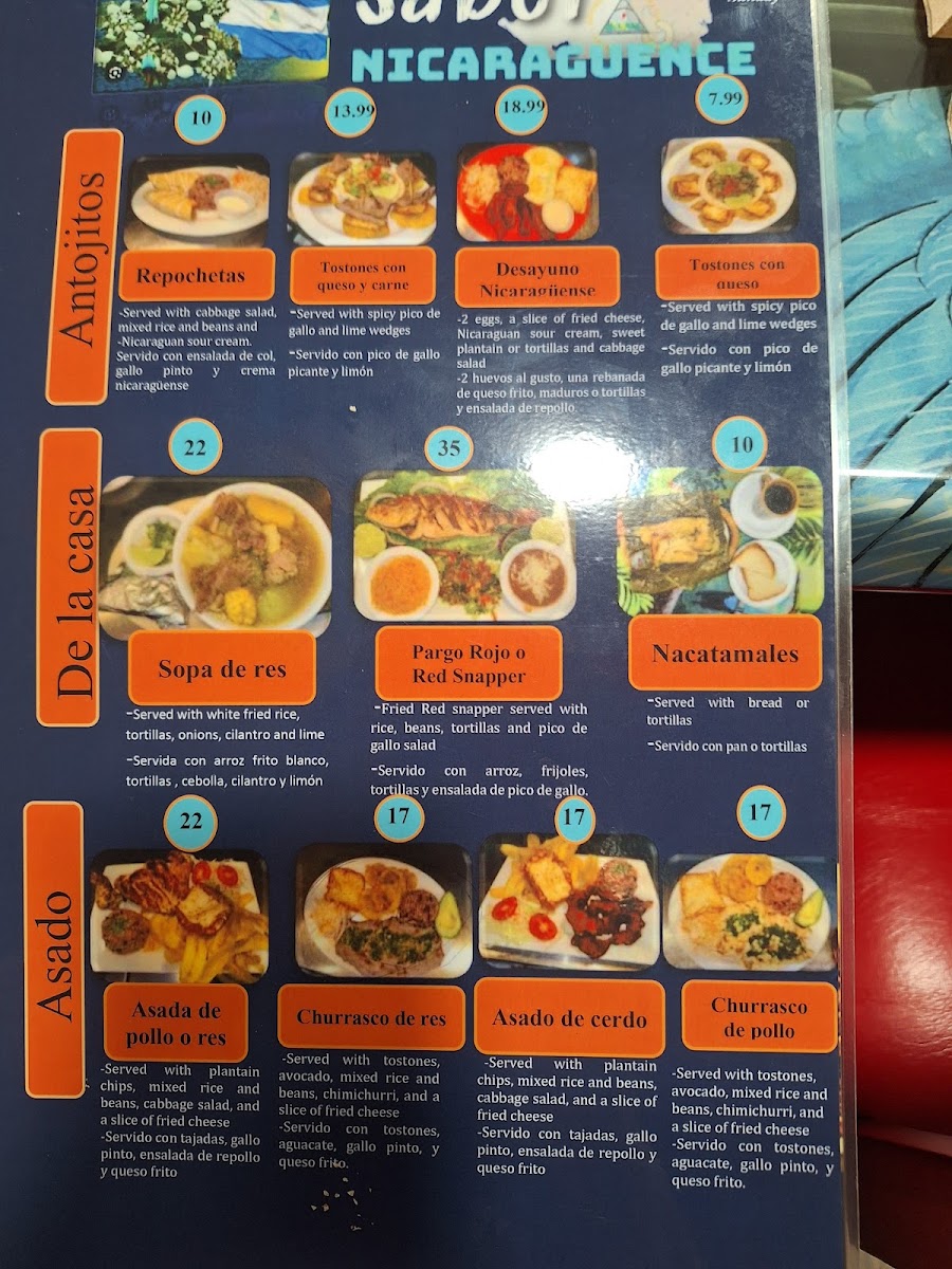 Antojitos Mexicanos El Sol menu board