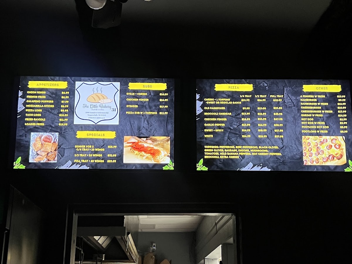 The Little Bakery 31 menu board