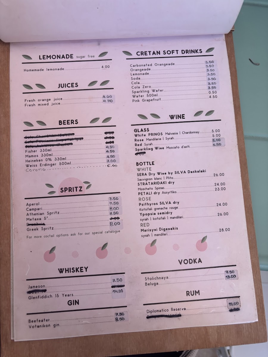 Speira menu board