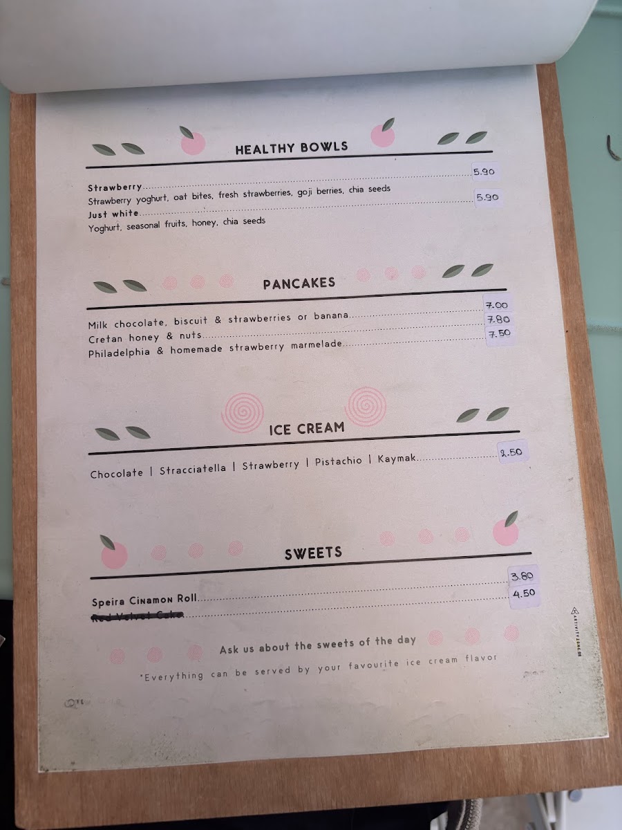 Speira menu board