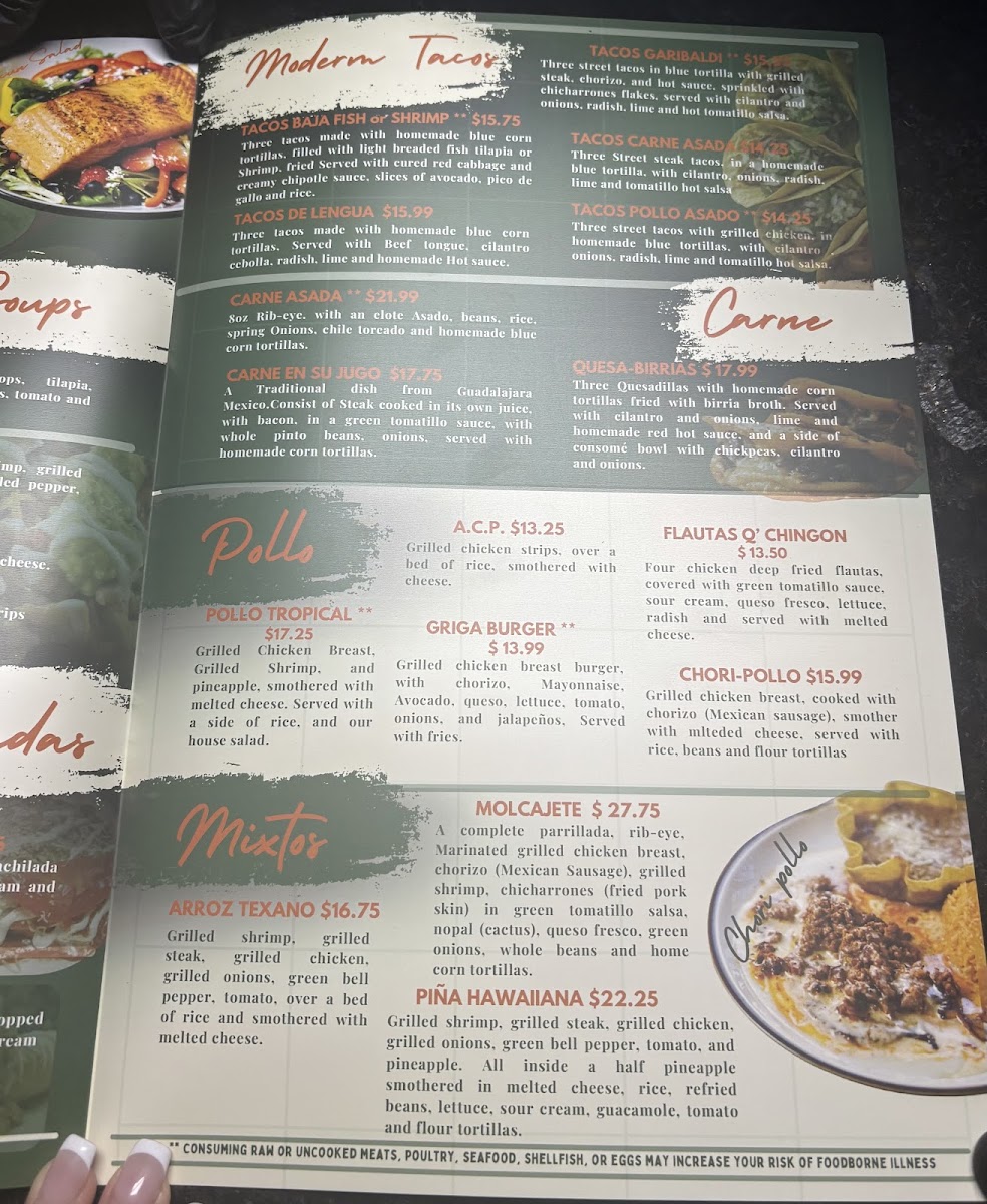 Q’ Chingon Mexican Restobar menu board
