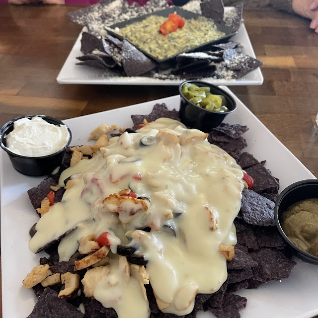 Chicken Nachos and Spinach Dip