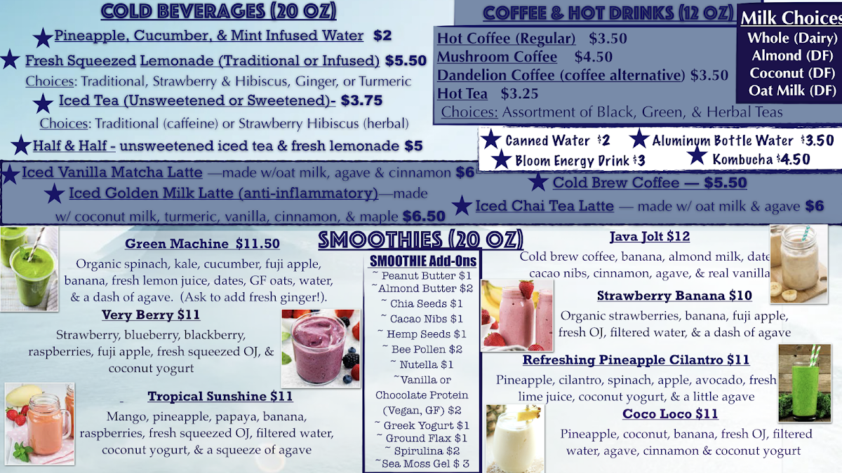 Bountiful Bowls menu board