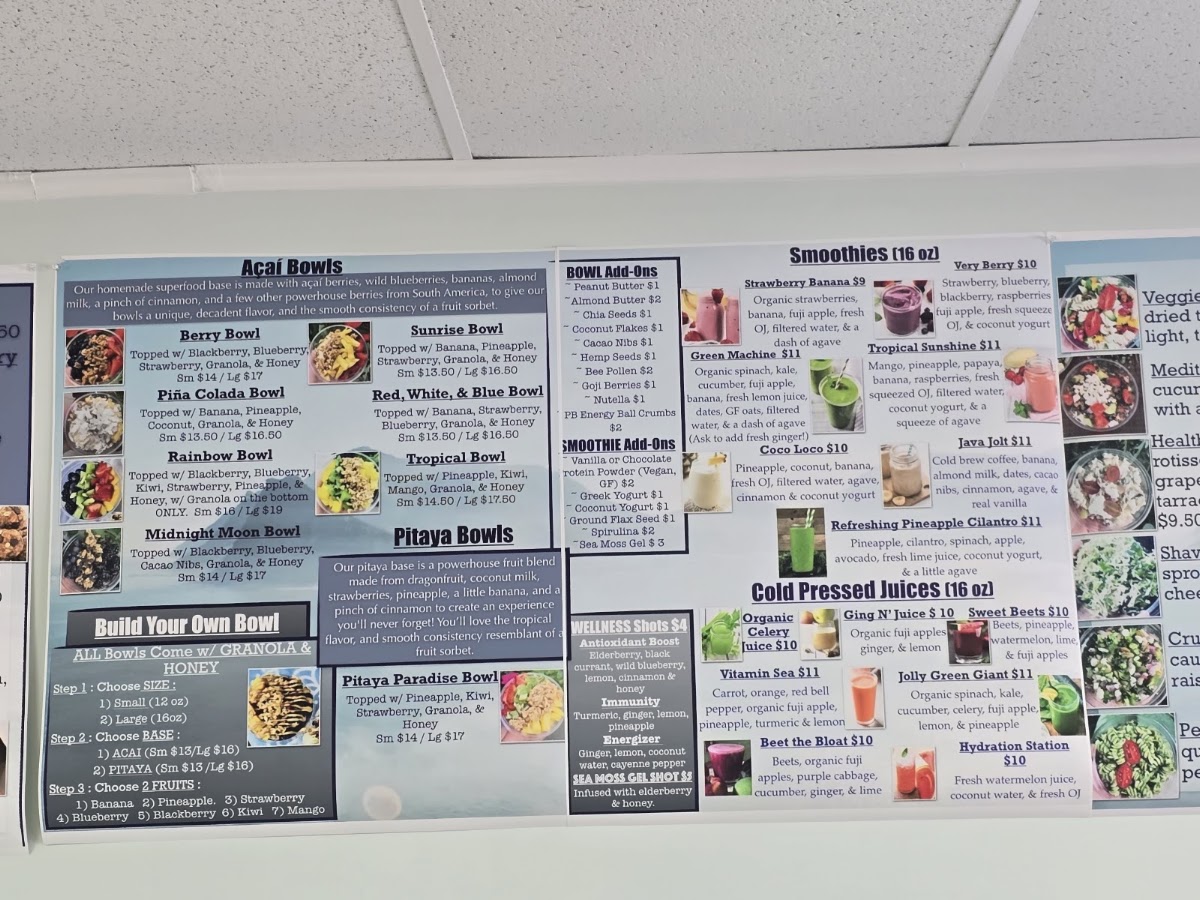 Bountiful Bowls menu board