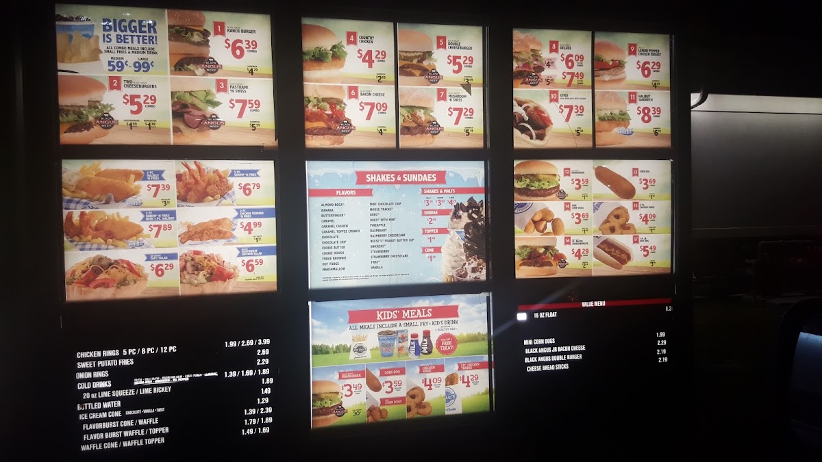 Arctic Circle menu board