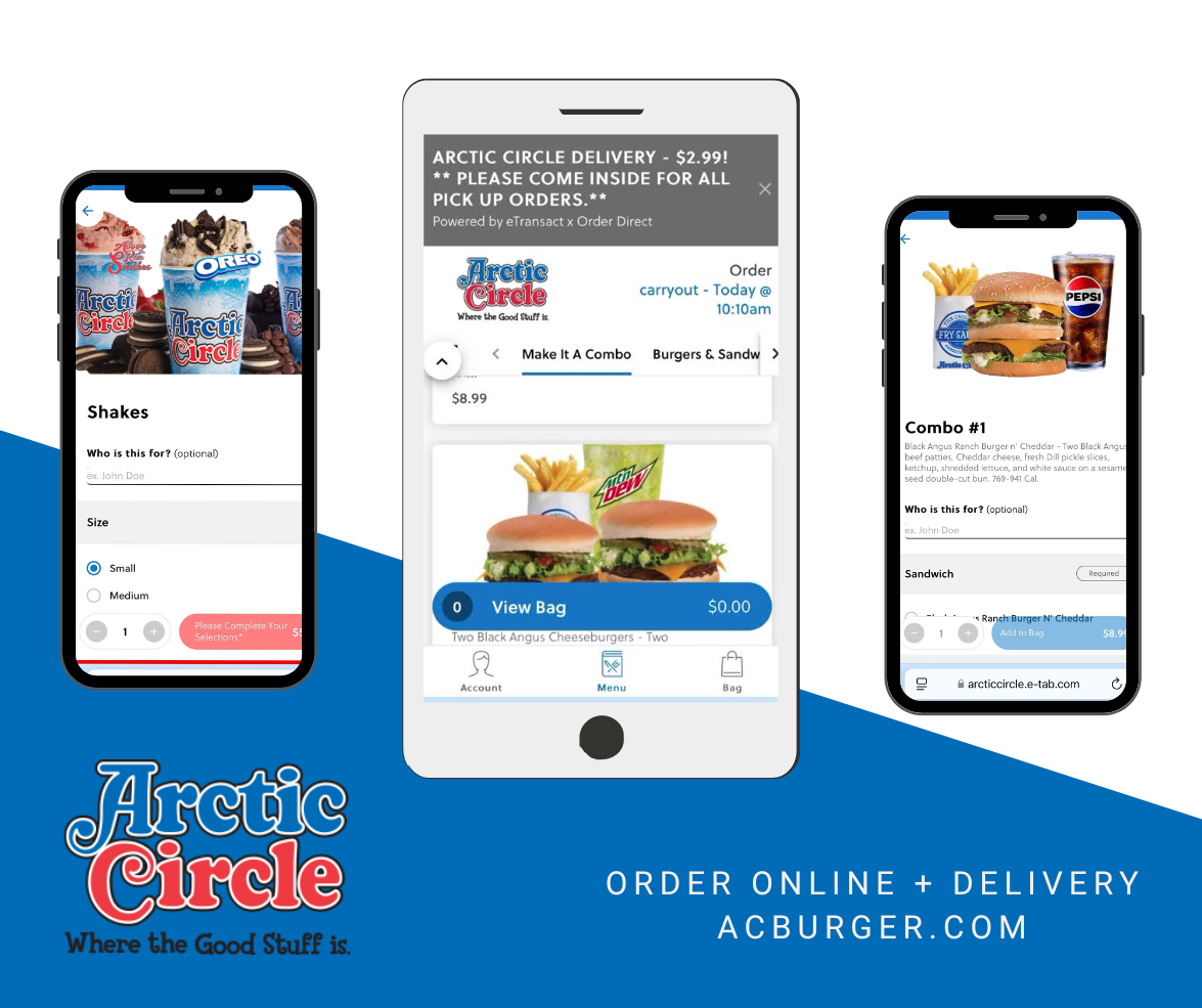 Arctic Circle menu board