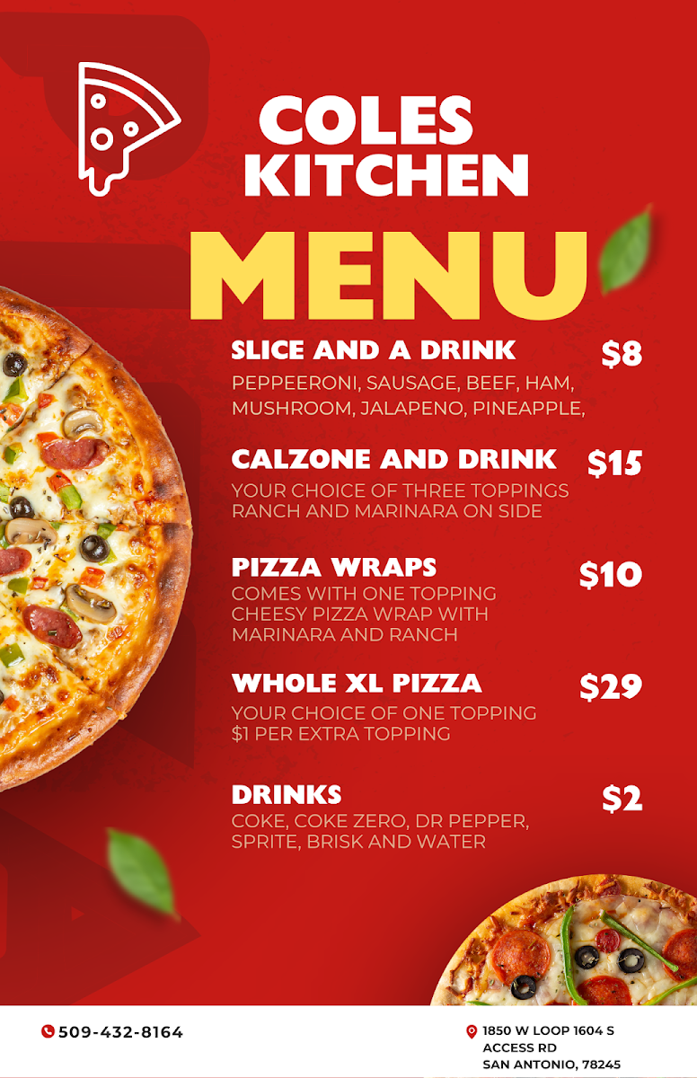 Coles Kitchen menu board