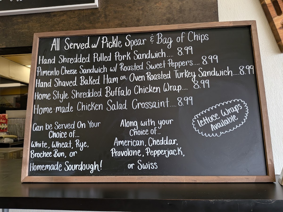 Alleghany General Store menu board
