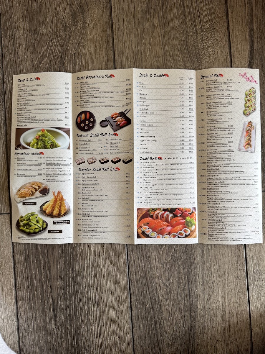 Hachi Hachi Sushi & Hibachi Portage menu board
