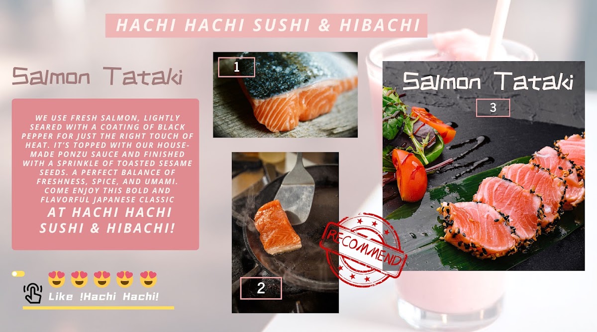 Hachi Hachi Sushi & Hibachi Portage menu board