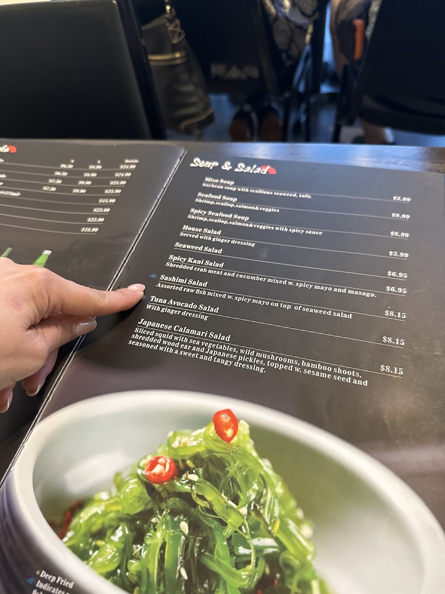Hachi Hachi Sushi & Hibachi Portage menu board