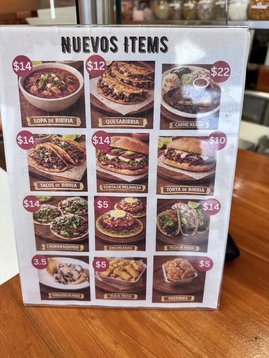 Lorena's Juice & Snack Bar menu board