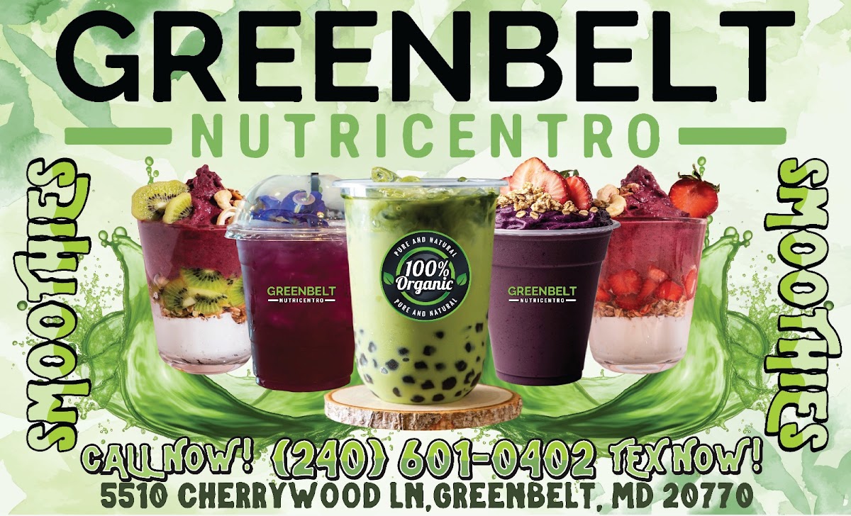 Greenbelt nutricentro menu board