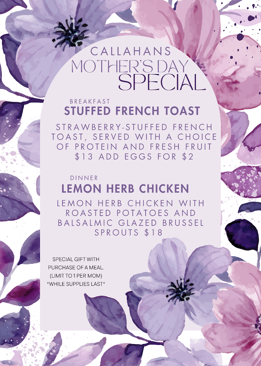 Callahan's at Battlement Mesa Golf Club menu board