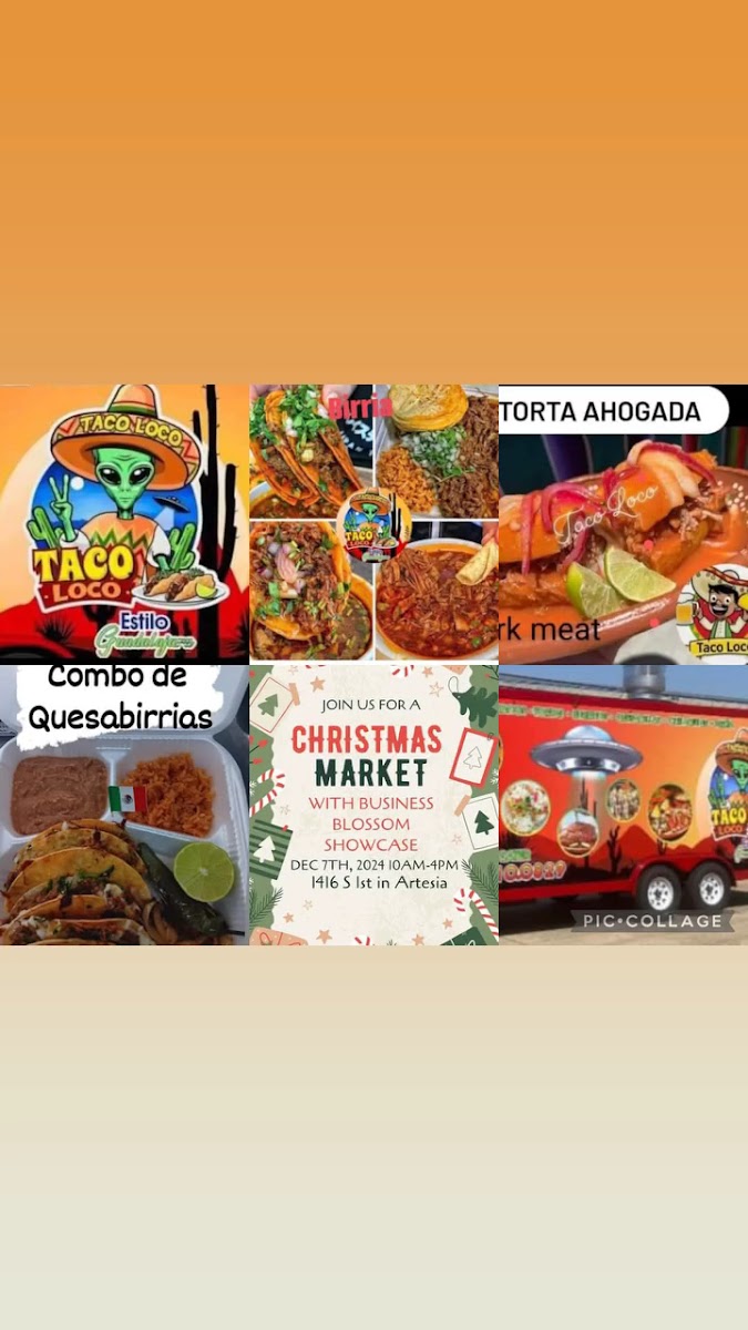 Taco Loco menu board