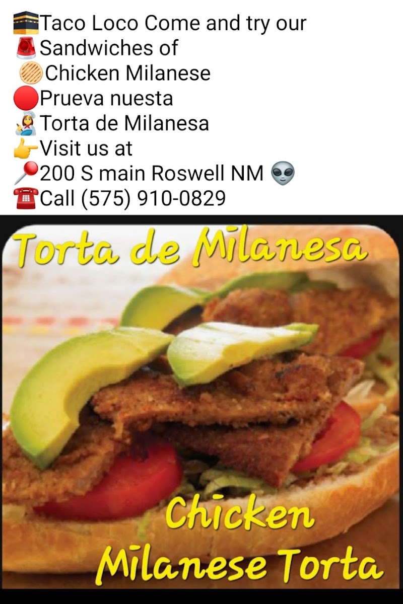 Taco Loco menu board