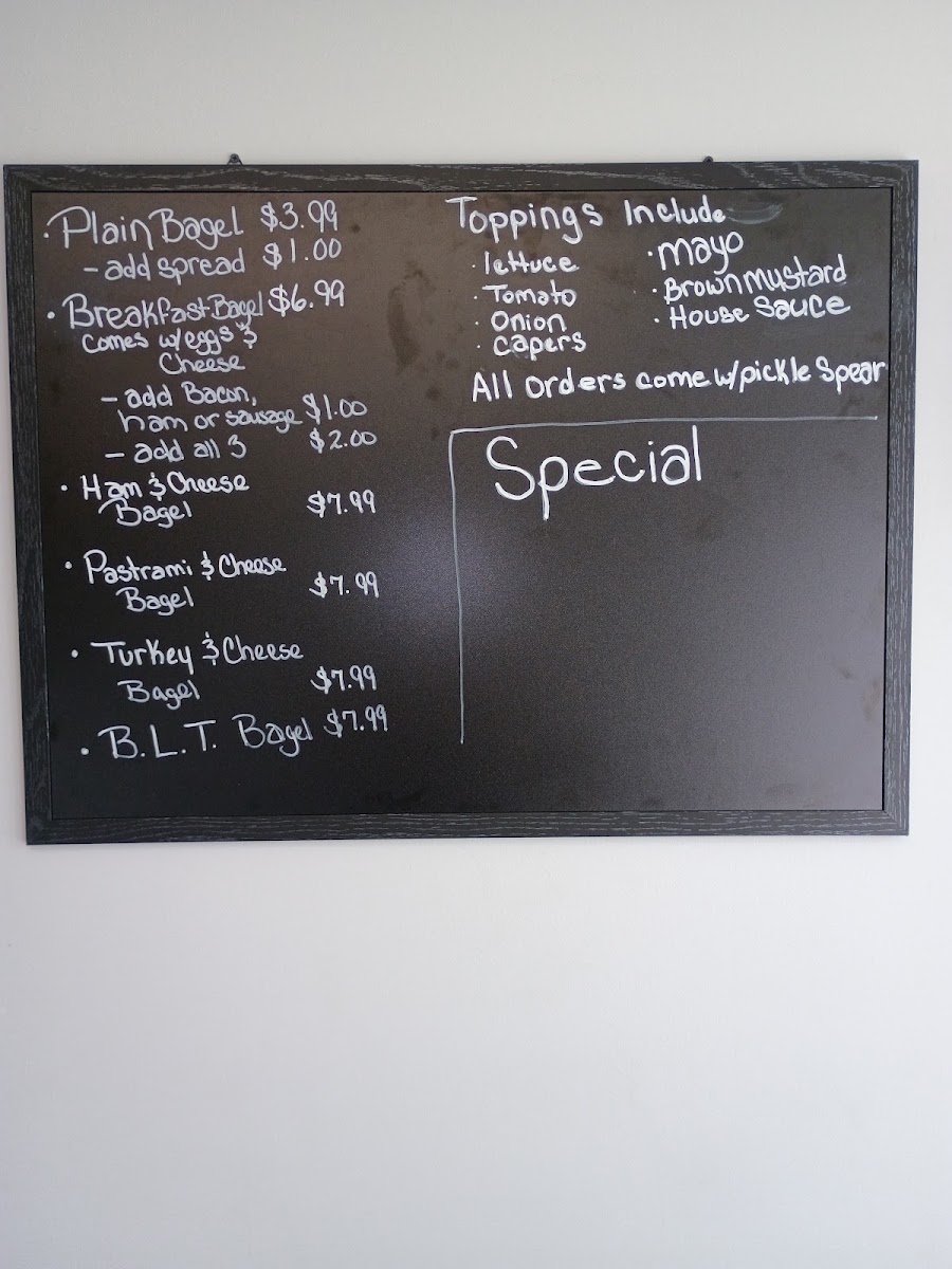 Almost Famous Cafe menu board