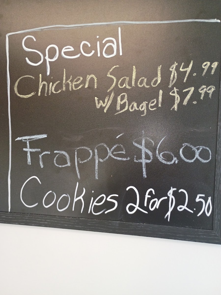 Almost Famous Cafe menu board