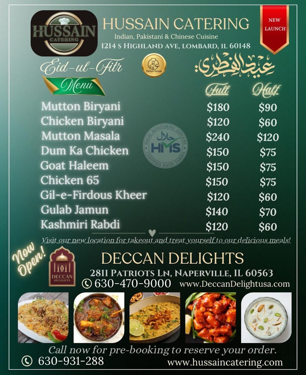 DECCAN DELIGHTS menu board