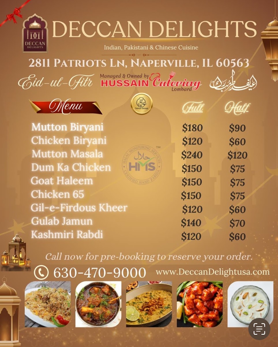 DECCAN DELIGHTS menu board