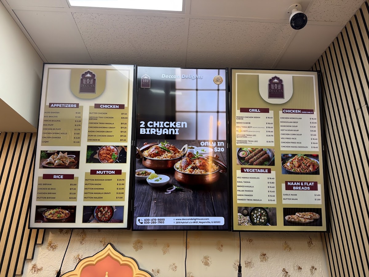 DECCAN DELIGHTS menu board