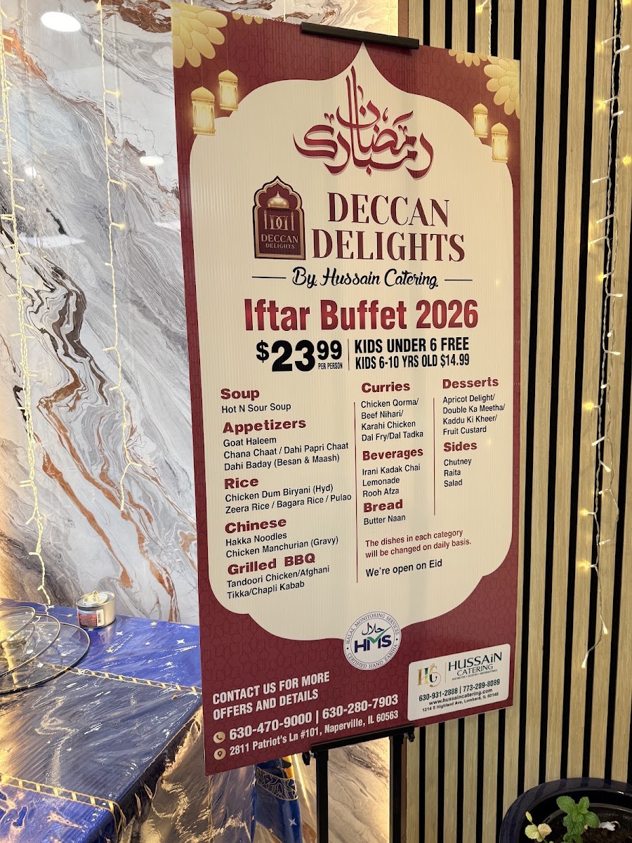 DECCAN DELIGHTS menu board