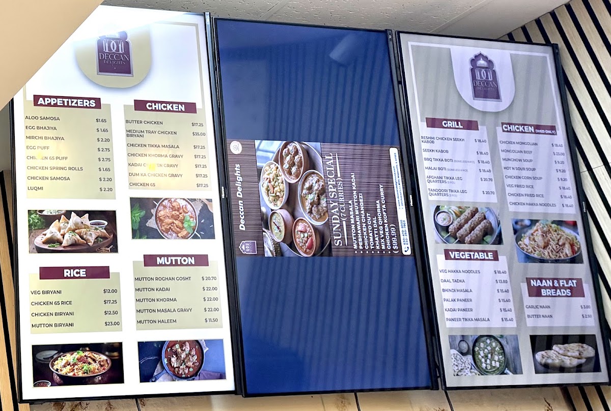 DECCAN DELIGHTS menu board