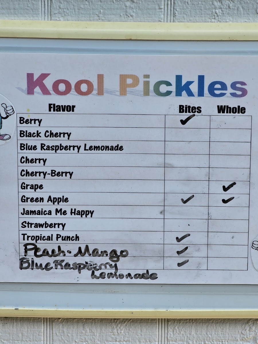 Snow Bungalow Snow Cones menu board