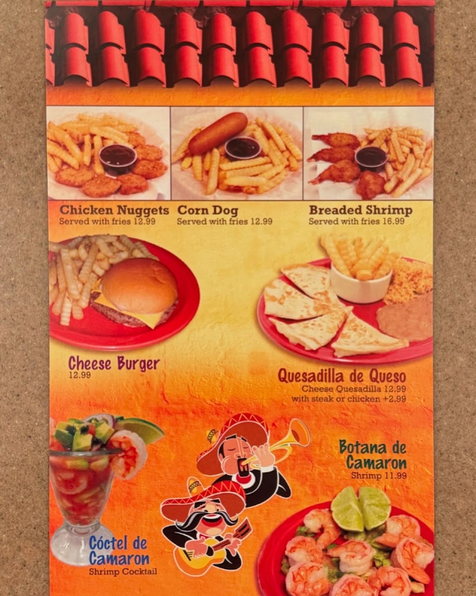 El Michoacano Mexican Kitchen menu board