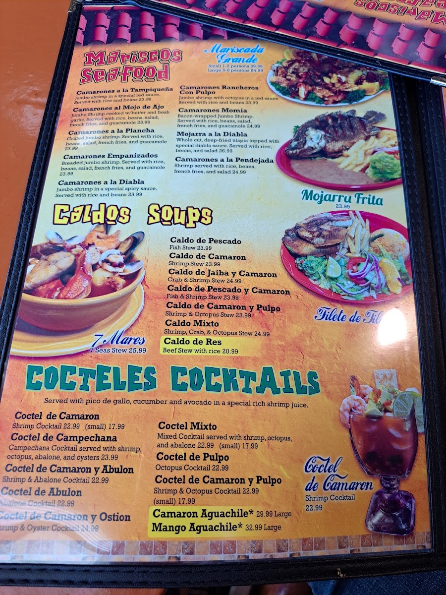 El Michoacano Mexican Kitchen menu board